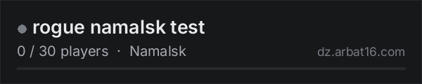 rogue namalsk test on the AR16 DayZ server list