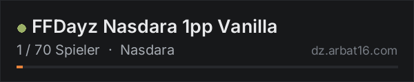 FFDayz Nasdara 1pp Vanilla in der DayZ-Serverliste von AR16