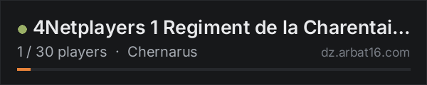 4Netplayers 1 Regiment de la Charentaise PVE Base Realistique on the AR16 DayZ server list