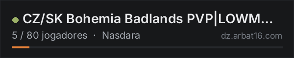 CZ/SK Bohemia Badlands PVP|LOWMOD|17.10.WIPE na lista de servidores de DayZ da AR16
