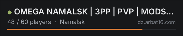 OMEGA NAMALSK | 3PP |  PVP | MODS+ | WIPE 17.10 on the AR16 DayZ server list