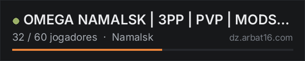 OMEGA NAMALSK | 3PP |  PVP | MODS+ | WIPE 17.10 na lista de servidores de DayZ da AR16