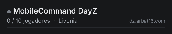 MobileCommand DayZ na lista de servidores de DayZ da AR16