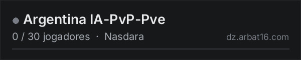 Argentina IA-PvP-Pve na lista de servidores de DayZ da AR16