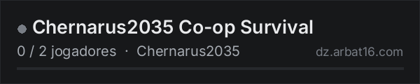 Chernarus2035 Co-op Survival na lista de servidores de DayZ da AR16
