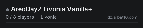 AreoDayZ Livonia Vanilla+ on the AR16 DayZ server list
