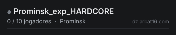 Prominsk_exp_HARDCORE na lista de servidores de DayZ da AR16
