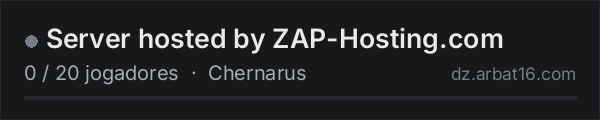 Server hosted by ZAP-Hosting.com na lista de servidores de DayZ da AR16
