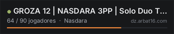 GROZA 12 | NASDARA 3PP | Solo Duo Trio na lista de servidores de DayZ da AR16