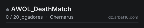 AWOL_DeathMatch na lista de servidores de DayZ da AR16