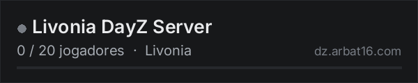 Livonia DayZ Server na lista de servidores de DayZ da AR16