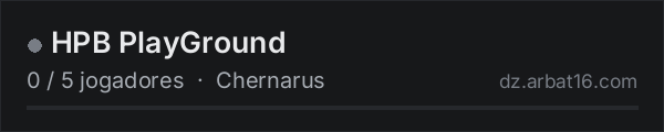 HPB PlayGround na lista de servidores de DayZ da AR16