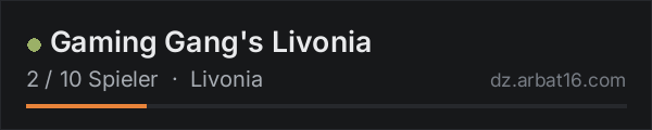 Gaming Gang's Livonia in der DayZ-Serverliste von AR16