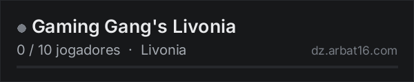 Gaming Gang's Livonia na lista de servidores de DayZ da AR16