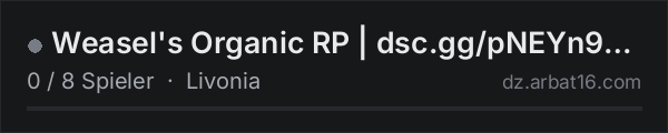 Weasel's Organic RP | dsc.gg/pNEYn9KMYD in der DayZ-Serverliste von AR16