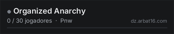 Organized Anarchy na lista de servidores de DayZ da AR16