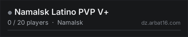 Namalsk Latino PVP V+ on the AR16 DayZ server list