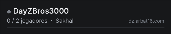 DayZBros3000 na lista de servidores de DayZ da AR16