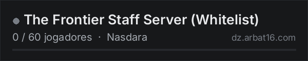 The Frontier Staff Server (Whitelist) na lista de servidores de DayZ da AR16