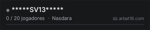 *****SV13***** na lista de servidores de DayZ da AR16