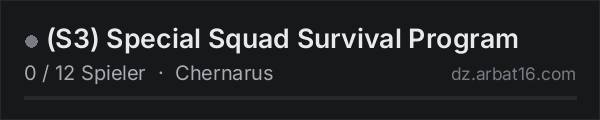 (S3) Special Squad Survival Program in der DayZ-Serverliste von AR16
