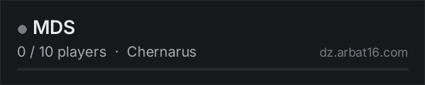 MDS on the AR16 DayZ server list