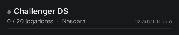Challenger DS na lista de servidores de DayZ da AR16