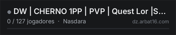 DW | CHERNO 1PP | PVP | Quest Lor |Skills na lista de servidores de DayZ da AR16