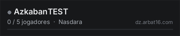 AzkabanTEST na lista de servidores de DayZ da AR16