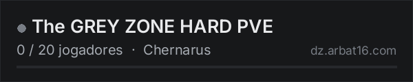 The GREY ZONE HARD PVE na lista de servidores de DayZ da AR16