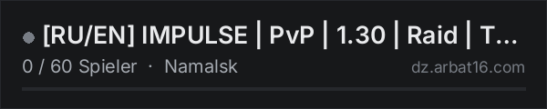 [RU/EN] IMPULSE | PvP | 1.30 | Raid | Trader in der DayZ-Serverliste von AR16