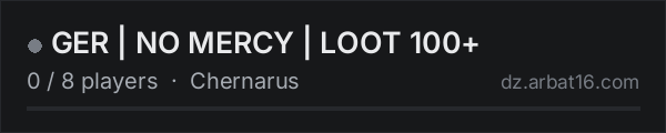 GER | NO MERCY | LOOT 100+ on the AR16 DayZ server list