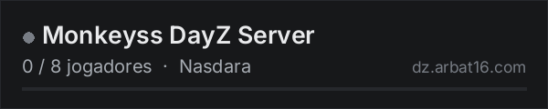Monkeyss DayZ Server na lista de servidores de DayZ da AR16