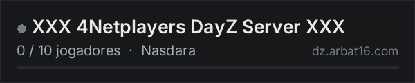 XXX 4Netplayers DayZ Server XXX na lista de servidores de DayZ da AR16