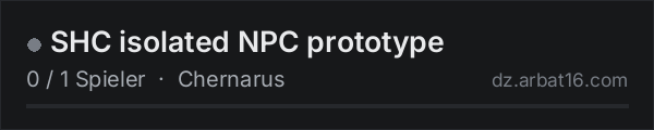 SHC isolated NPC prototype in der DayZ-Serverliste von AR16