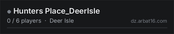 Hunters Place_DeerIsle on the AR16 DayZ server list