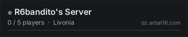 R6bandito's Server on the AR16 DayZ server list