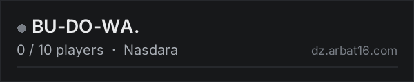 BU-DO-WA. on the AR16 DayZ server list