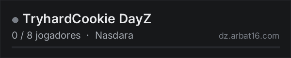 TryhardCookie DayZ na lista de servidores de DayZ da AR16