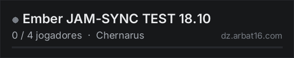 Ember JAM-SYNC TEST 18.10 na lista de servidores de DayZ da AR16