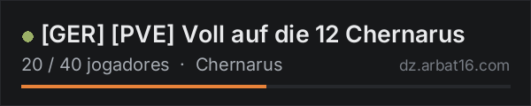 [GER] [PVE] Voll auf die 12 Chernarus na lista de servidores de DayZ da AR16