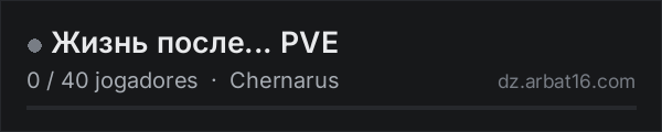 Жизнь после... PVE na lista de servidores de DayZ da AR16