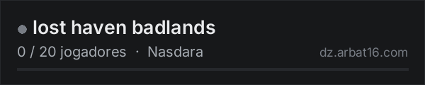 lost haven badlands na lista de servidores de DayZ da AR16