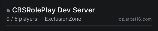 CBSRolePlay Dev Server on the AR16 DayZ server list