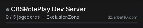 CBSRolePlay Dev Server na lista de servidores de DayZ da AR16