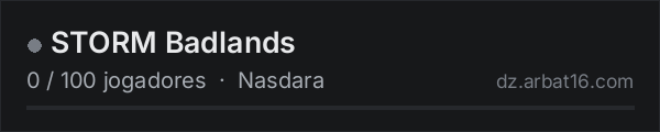 STORM Badlands na lista de servidores de DayZ da AR16