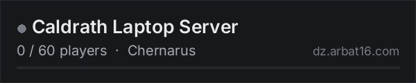 Caldrath Laptop Server on the AR16 DayZ server list