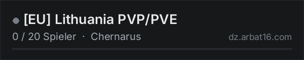 [EU] Lithuania PVP/PVE in der DayZ-Serverliste von AR16