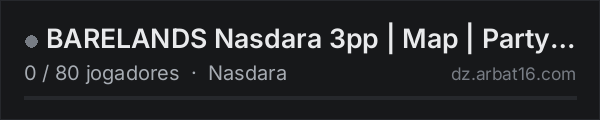 BARELANDS Nasdara 3pp | Map | Party | WIPE 15.10 na lista de servidores de DayZ da AR16