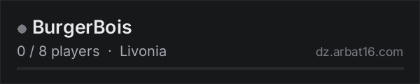 BurgerBois on the AR16 DayZ server list